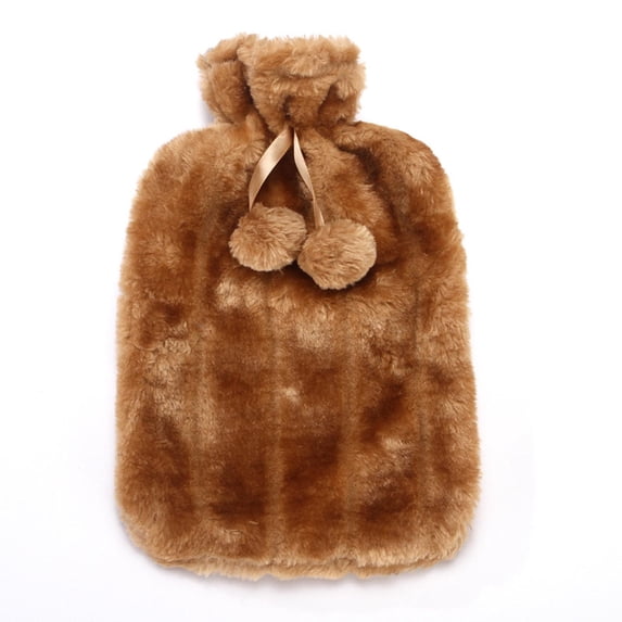 2L Hot Water Bottle Faux Fleece Cover, Removable Thermotherapy Warming Cloth Cover, Cold Protection Hot Water Bag Cover, Soft Imitation Fur Cover for Pain Relief and Warmth