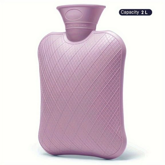 2L Hot Water Bottle for Pain Relief, Hot Water Bag for Back Pain, Heating Pad Non Toxic, Rubber.Made in PVC.