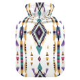 thumbnail image 1 of 2L Hot Water Bottle with Soft Velvet Cover PVC Hot Water Bag for Pain Relief Long-Lasting Warmth Artistic Stripes Pattern, 1 of 8