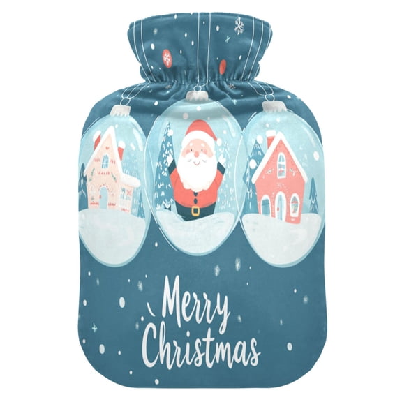 2L Hot Water Bottle with Soft Velvet Cover PVC Hot Water Bag for Pain Relief Long-Lasting Warmth Hanging Glass Ornaments