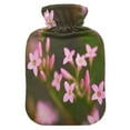 thumbnail image 1 of 2L Hot Water Bottle with Soft Velvet Cover PVC Hot Water Bag for Pain Relief Long-Lasting Warmth Small Pink Wildflowers, 1 of 8