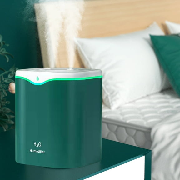 2L Humidifier Cool Warm Mist Dual Mode Essential Oil Diffuser Quiet Bedroom Operation - 360 Degree Mist Timer Function Auto Shut-off(Green)
