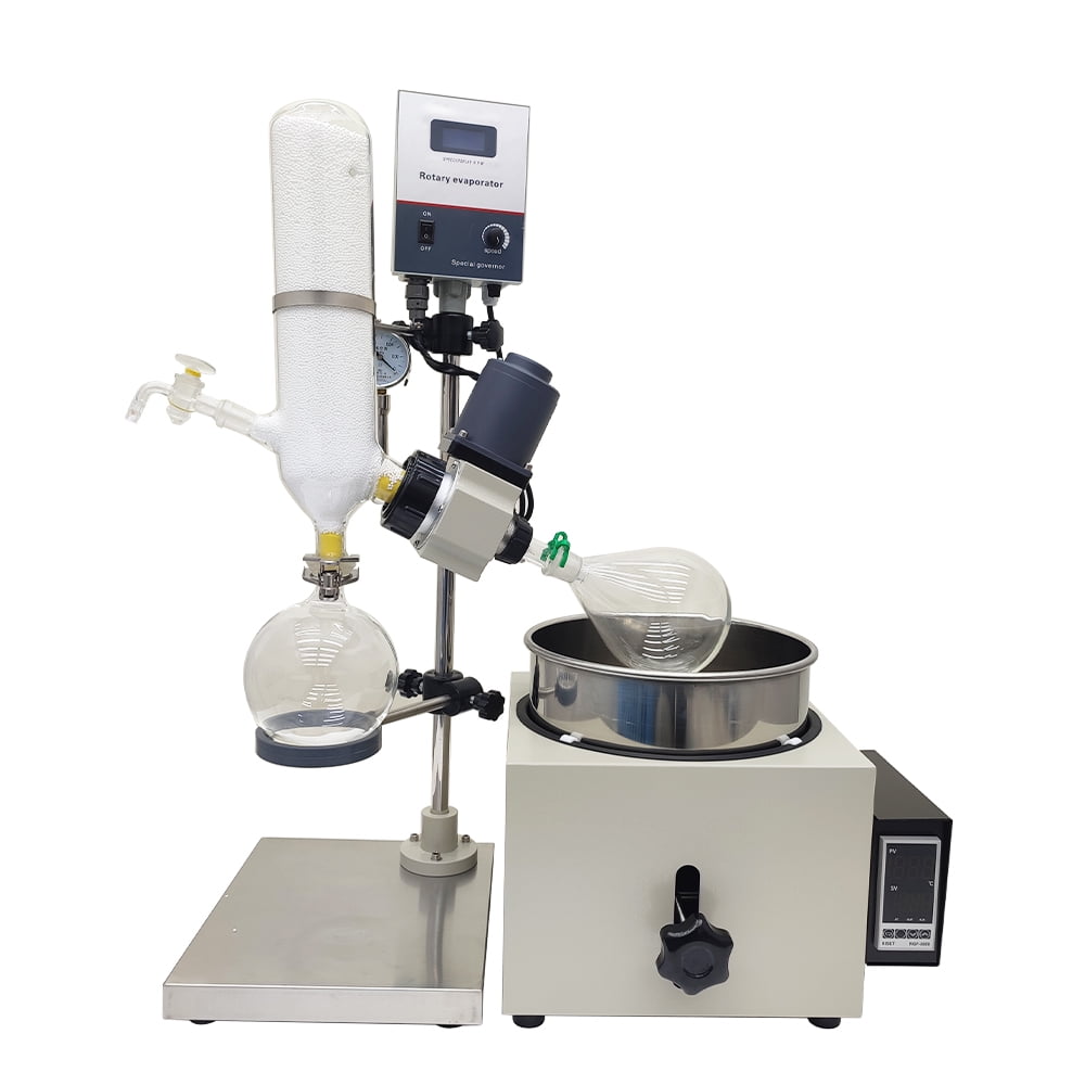 2L Lab Rotary Evaporator Manual Lifting Evaporator with 15L Water Circulating Vacuum Pump 110V