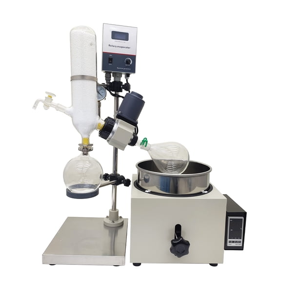 2L Lab Rotary Evaporator Manual Lifting Evaporator with 15L Water Circulating Vacuum Pump 110V