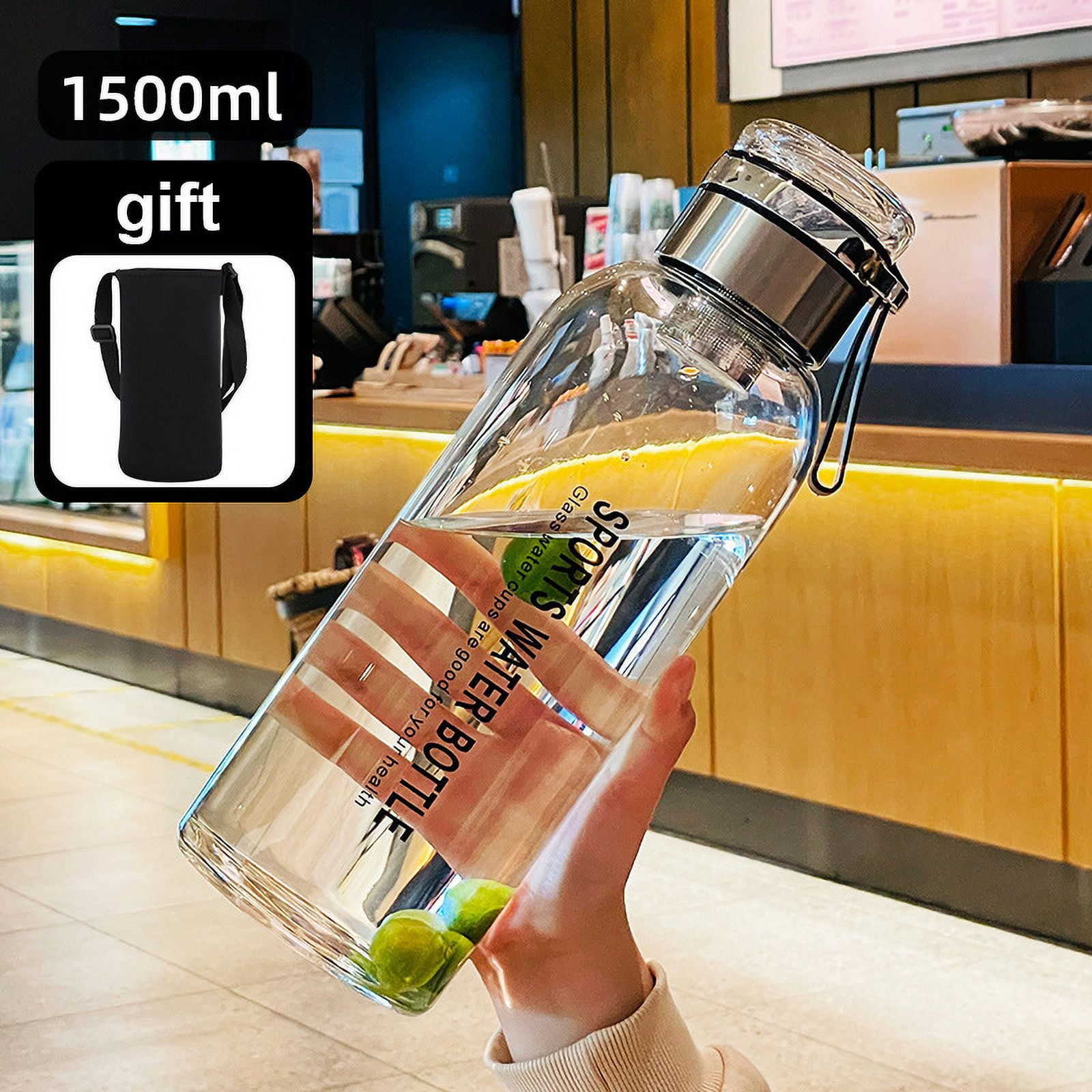 2L Large Capacity Glass Water Bottle Transparent Milk Juice Cup Outdoor  Portable Leakproof Drinkware Tea Water Glass Bottle 2L (1500ml,750-2000ml)  - Walmart.com
