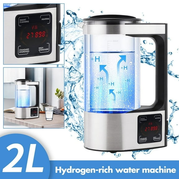 2L Large Capacity Hydrogen Water Pitcher Maker Machine, Hydrogen Water Bottle Generator with SPE and PEM Technology, Health Cup Glass Water Bottles with Alkaline Energy