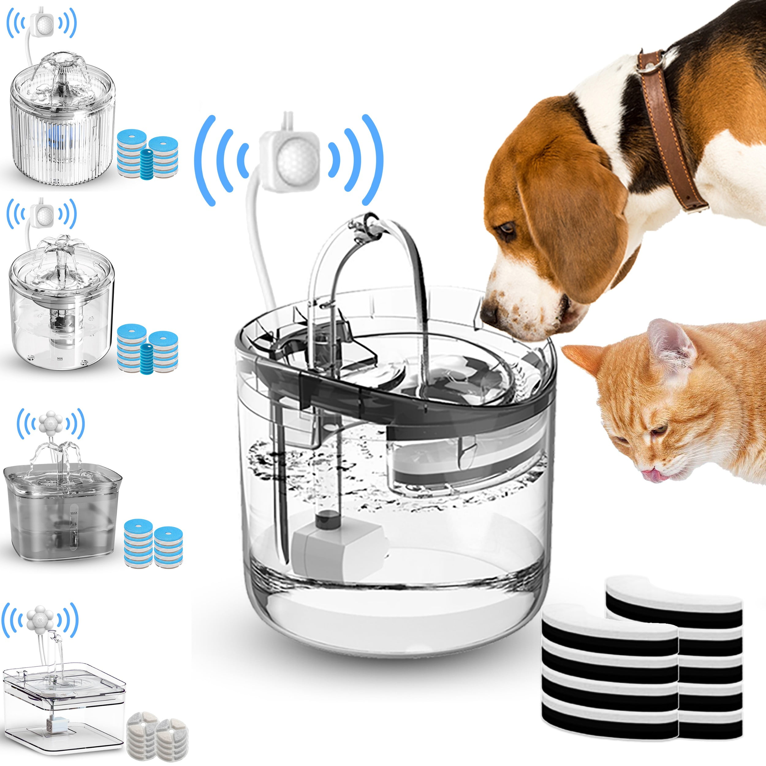 2L LargeCapacity Pet Drinking Fountain for Cats and Dogs, Automatic