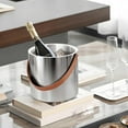 thumbnail image 1 of 2L Large Ice Bucket, Leather Handle Ice Bucket with Lid, Stainless Steel Cocktail Chiller, Portable Party Drink Cooler for Champagne Beer Wine, Bar & Kitchen Accessories Gift, 1 of 4