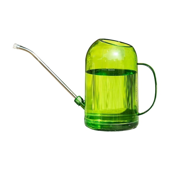2L Long Spout Watering Can, Transparent Plastic Watering Pot, Stainless Steel Spout Plant Watering Can, Indoor Outdoor Small Watering Can, Measuring Watering Can for Succulents and Houseplants