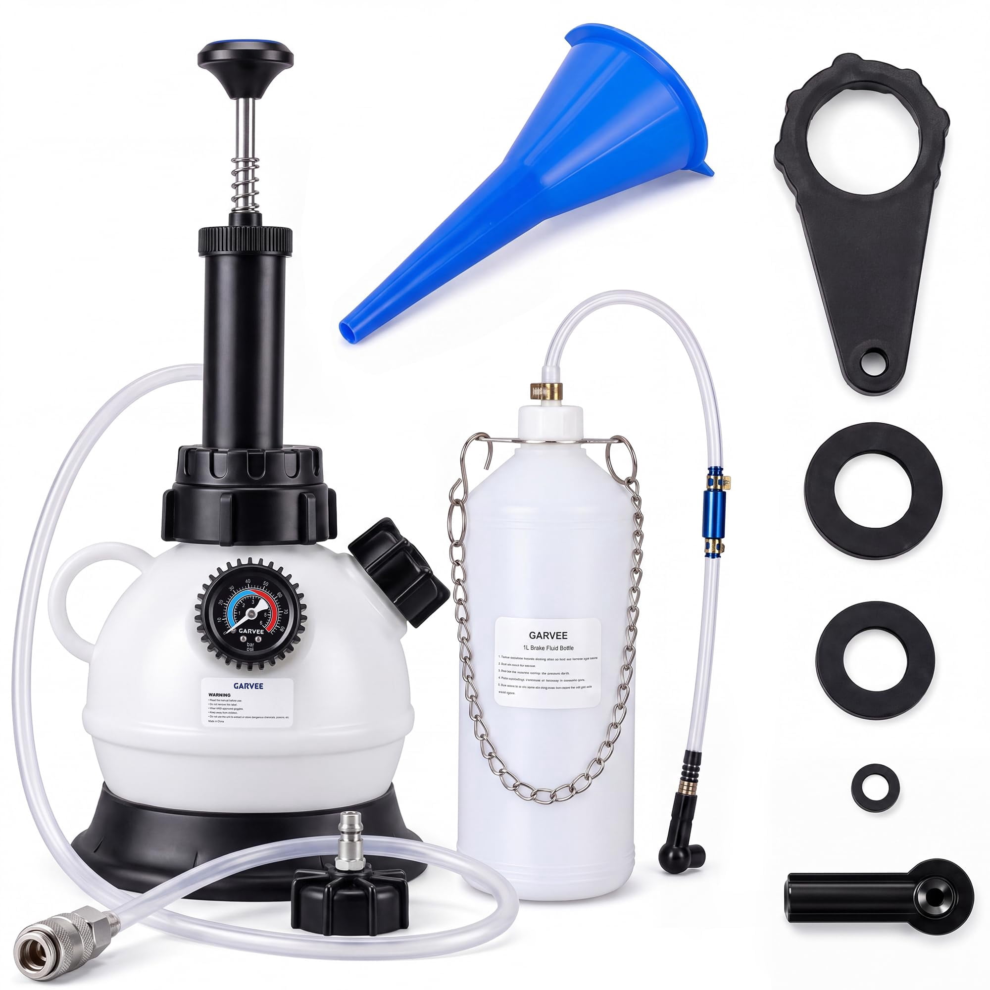 2L Manual Brake Bleeder Kit, 43.5mm Adapter, One-Man Brake Bleeding ...