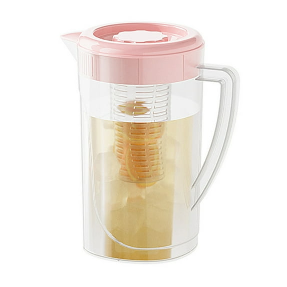 2L Plastic Pitcher with Lid - BPA-Free Large Drink Dispenser for Iced Tea, Cold Brew Coffee & Infused Water - Dishwasher Safe, High Temperature Resistant - Food Grade Pitcher for Fridge & Kitchen
