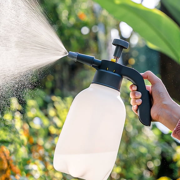 2L Pressure Garden Sprayer – Adjustable Nozzle With Optional Extension Rod For Gardening & Cleaning(White-12.2X5.3In)