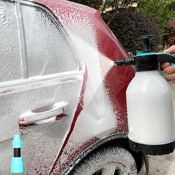 2L Pump Pressure Car Wash Foam Sprayer Portable Manual Foam Cannon with Adjustable Nozzle for Auto Detailing and Home Garden Cleaning 8.46x5.51x13.18 Inches