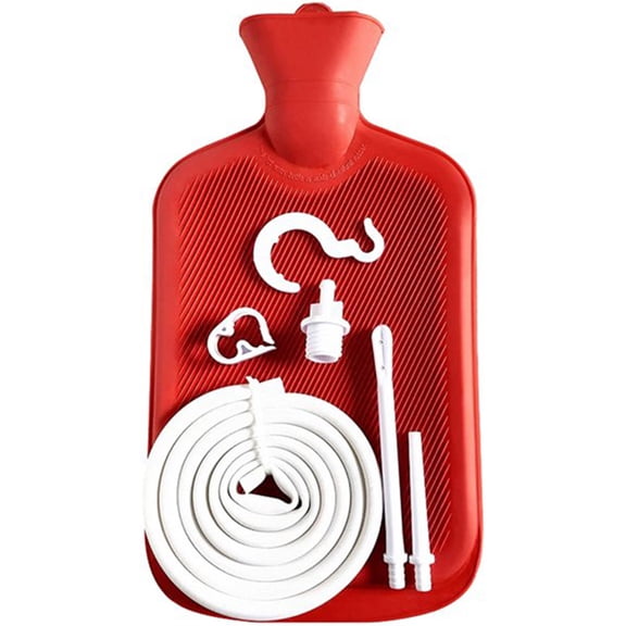 2L Reusable Enema Bag Kit, Hot Water Colon Cleansing System with Controlled Flow, Home Care for Private Parts Hygiene