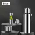 thumbnail image 1 of 2L Tumbler Thermo Bottle Large Capacity Thermal Mug Stainless Steel Thermal Water Bottle Cold And Hot Thermo Cup Vacuum Flask (Silver,1500ML), 1 of 7