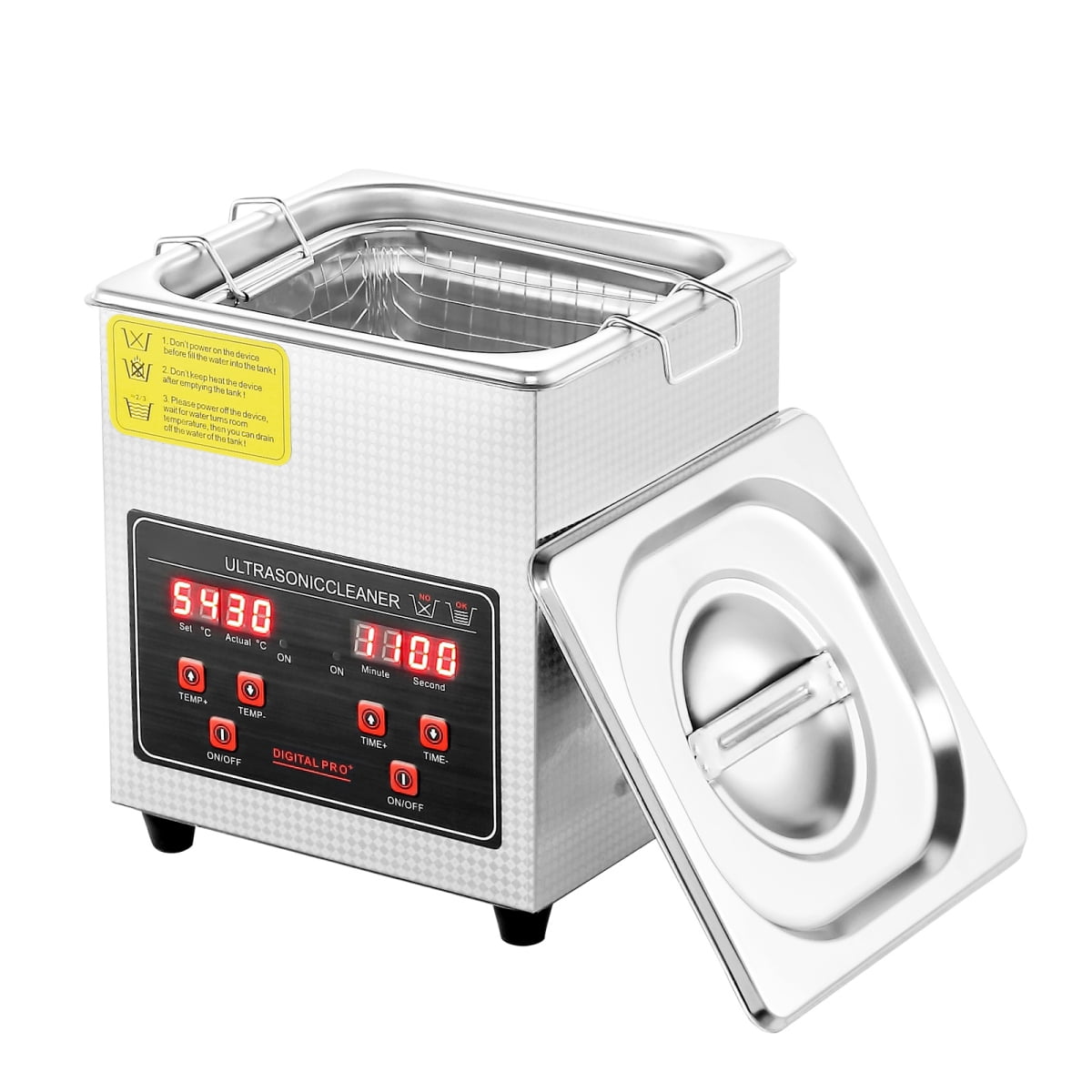 2L Ultrasonic Cleaner with Digital Timer Heater Stainless Steel Jewelry Glasses Cleaning Machine