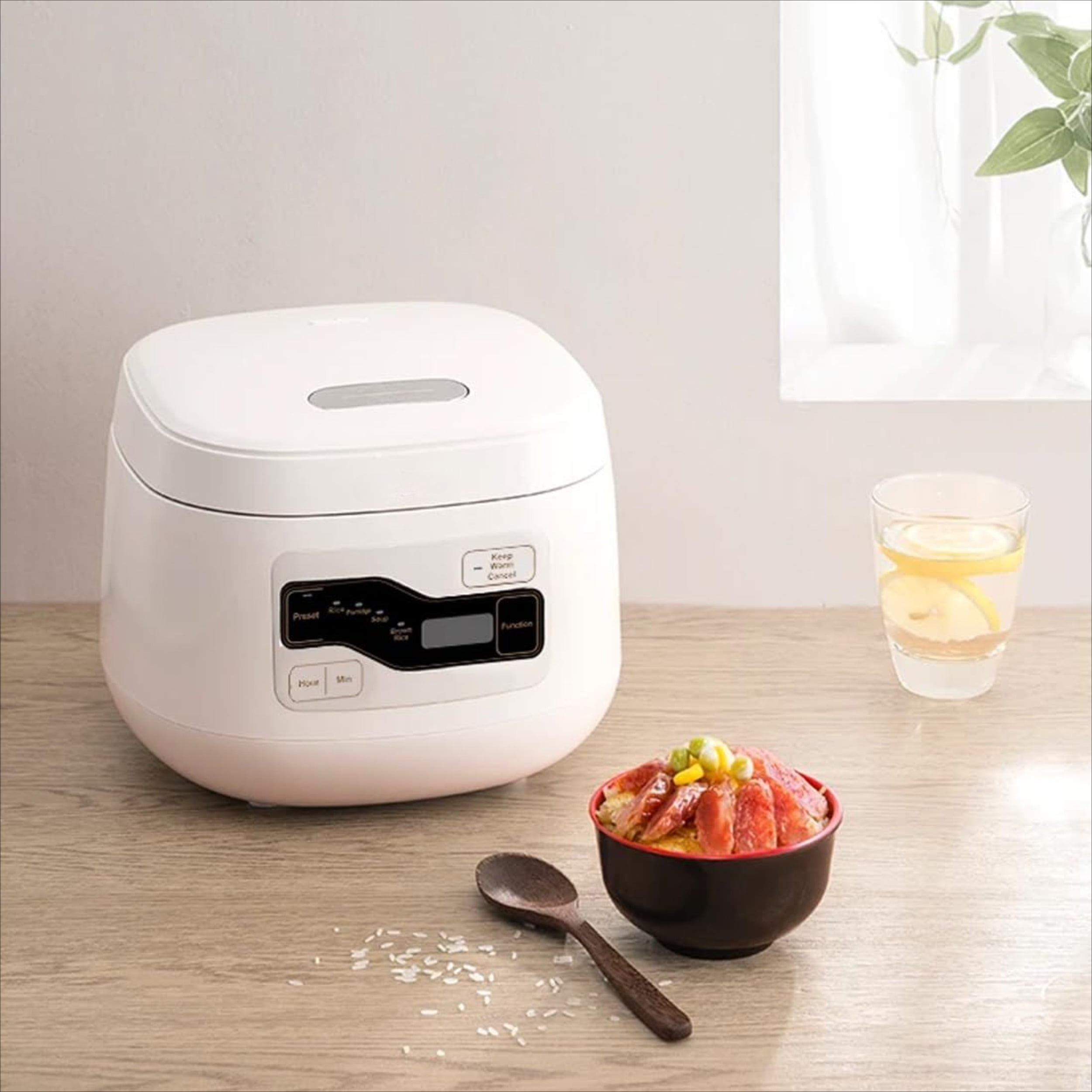 2L White Rice Cooker, with A Capacity of 4 Cups for Raw Rice, A Sturdy and Smooth Inner Pot, 24-hour Delay Start Function, Easy To Clean, Suitable for Home Kitchens and Restaurants.