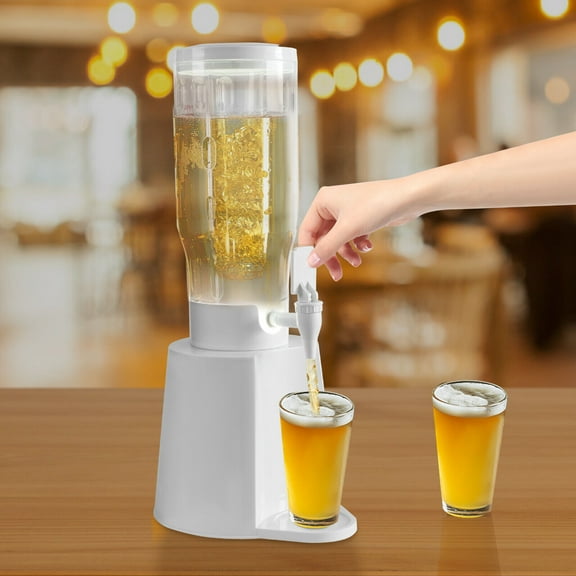 2L Wine Beer Liquor Dispenser Beverage Dispenser with Ice Tube and LED Light