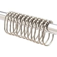 thumbnail image 1 of 2LB Depot Shower Curtain Rings - Set of 12 - Decorative Brushed Satin Nickel Finish - Easy Glide Rollers - Rustproof Stainless Steel - Shower Curtain Hooks, 1 of 7