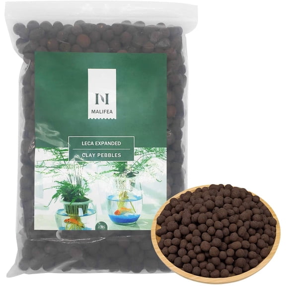 2LBS Leca Expanded Clay Pebbles Hydroponics Supplies for Indoor Garden Plants (2LBS)