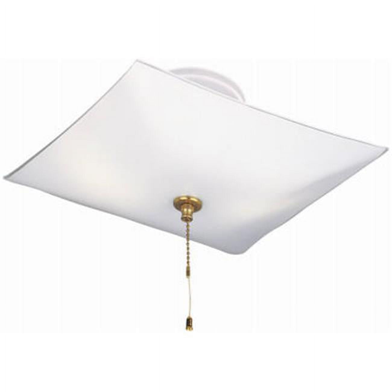 White Glass 12-Inch Semi-Flush Mount Ceiling Light with Pull Chain