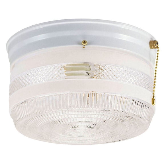 * 2LT 8.75 FLUSH WH W/WH CLR GLS W/PULL CHN (1)