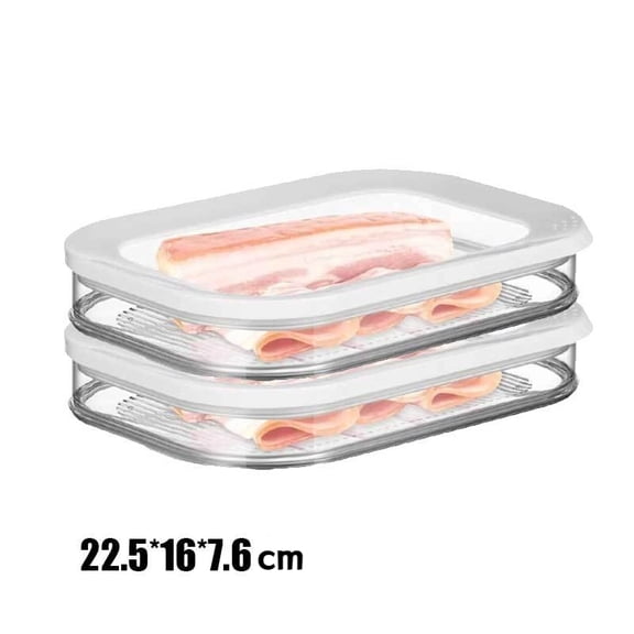 2Layer Sealed PET Plastic Food Storage Container Set, Refrigerator- Airtight Meal Prep Containers, Reusable Meat/Frozen Food Packaging Boxes, Fruit & Vegetable Storage Containers, Kitchen Accessories
