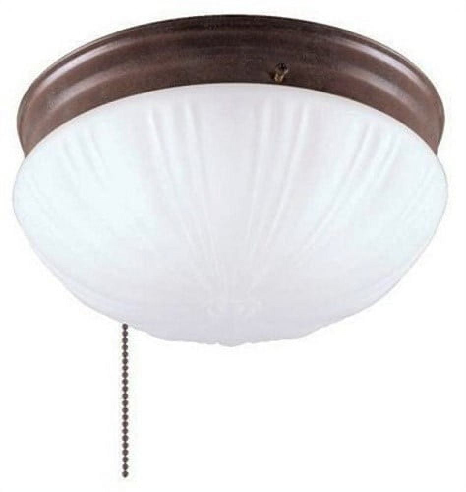 Rustic White Alabaster Glass Outdoor Flush Mount Light