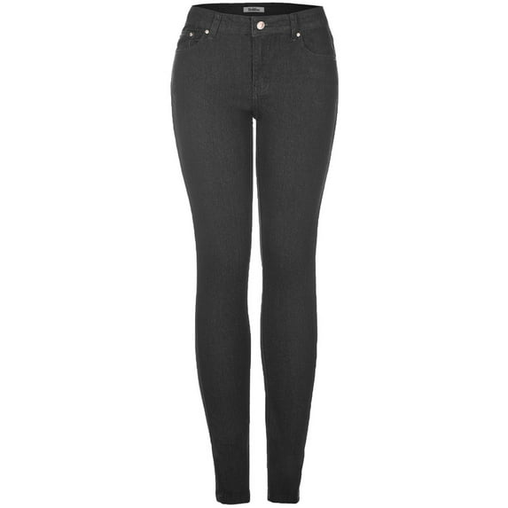 2Luver, Women's, 5 Pocket Stretch Skinny Jeans, Black Denim, 7