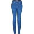 thumbnail image 1 of 2Luver, Women's, High Waist Rise 5 Pockets Skinny Comfy Jeans Zip Button Closure, Light Blue, 9, 1 of 2