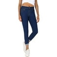 thumbnail image 1 of 2Luver, Women's, Mid Rise 5 Pockets Comfy Skinny Jeans , Denim Blue, 13, 1 of 3