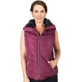thumbnail image 1 of 2Luver, Women's, Quilted Padded Fleece Lining High Collar Vest With Zip Pockets, Zip Closure Stretchable Side Gathering, Burgundy, 3X, 1 of 2