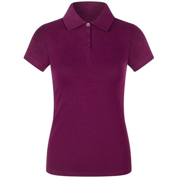 2Luver, Women's, Short Sleeve 3 Button Collared Polo Shirt, Burgundy, 1XL