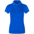 thumbnail image 1 of 2Luver, Women's, Short Sleeve 3 Button Collared Polo Shirt, Royal Blue, M, 1 of 2