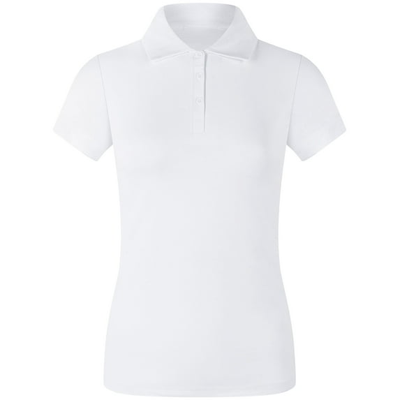 2Luver, Women's, Short Sleeve 3 Button Collared Polo Shirt, White, 3XL