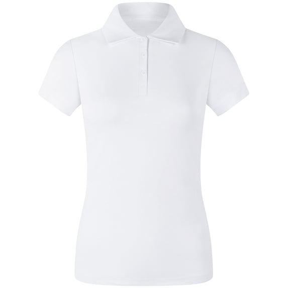 2Luver, Women's, Short Sleeve 3 Button Collared Polo Shirt, White, XL