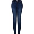 thumbnail image 1 of 2Luver, Women's, Solid Stretchy 5 Pocket Skinny Jeans, Denim Medium, 7, 1 of 3