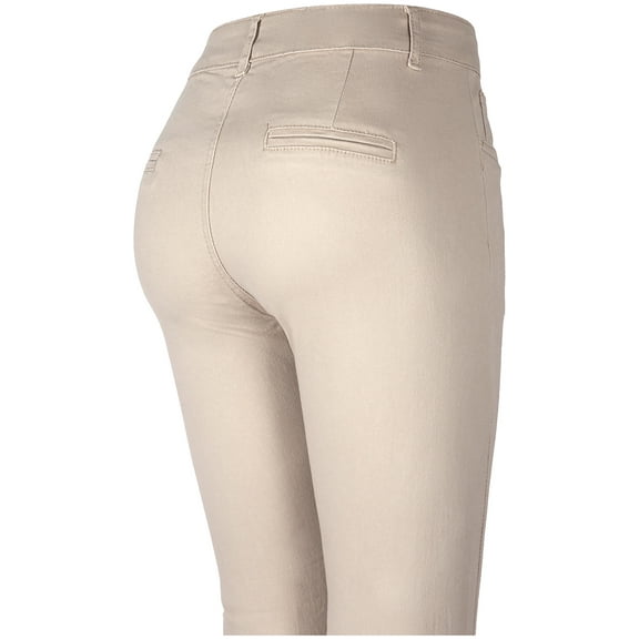 2Luver, Women's, Stretchy 3 Pocket Skinny Uniform School Work Pants, Khaki, 13