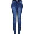 thumbnail image 1 of 2Luver, Women's, Stretchy 5 Pocket Dark Denim Skinny Jeans, Blue Denim, 11, 1 of 2
