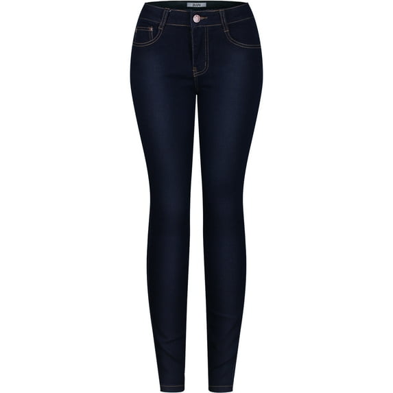 2Luver, Women's, Stretchy 5 Pocket Indigo Skinny Jeans, Indigo, 5
