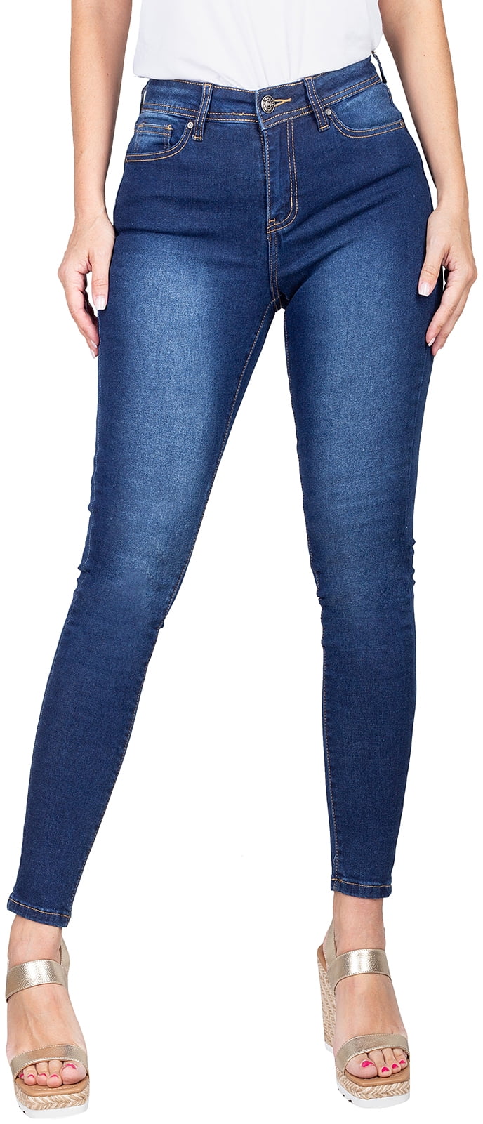 QISIWOLE Flare Jeans for Women Ladies Elastic Pull-On Skinny Flared Leg  Pants Bootcut Denim Jeggings