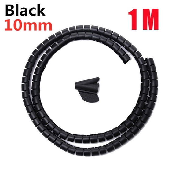 2M/1M Flexible Spiral Cable Wire Protector Cable Organizer Computer Cord Protective Tube Clip Organizer Management Tools 10mm