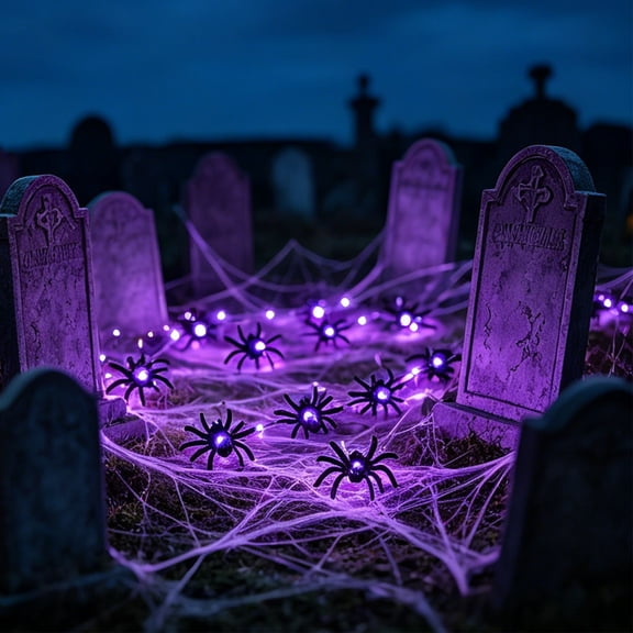 2M 20 LED USB Halloween Spider String Lights, Black Spider Shape Fairy Light, Plug-in Spooky Decor Light for Indoor Party Mantel Window Yard Holiday Ornament