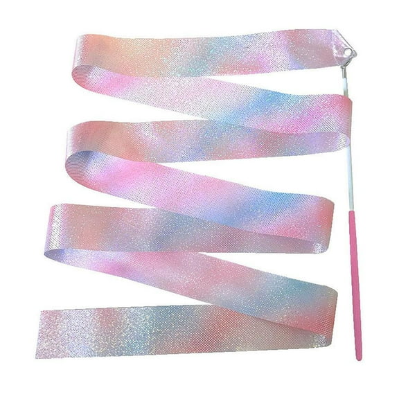 2M/4M Twinkle Star Childrens Ribbon Dance Ribbon Streamer With Twirling Stick Glitter Flashing Professional Kid Training Sport