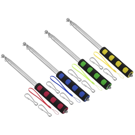 2M/6.5ft Telescopic Handheld Flagpoles,4Set Pointer Stick w Sponge Handle 4color
