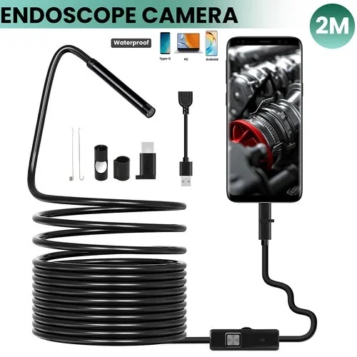 2M HD Endoscope Borescope 5.5mm Inspection Snake Camera for Android PC Laptop