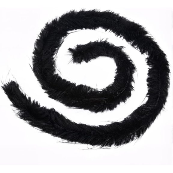 2M Imitation Rex Rabbit Fur Chenille Stick for Making Black 70mm for DIY