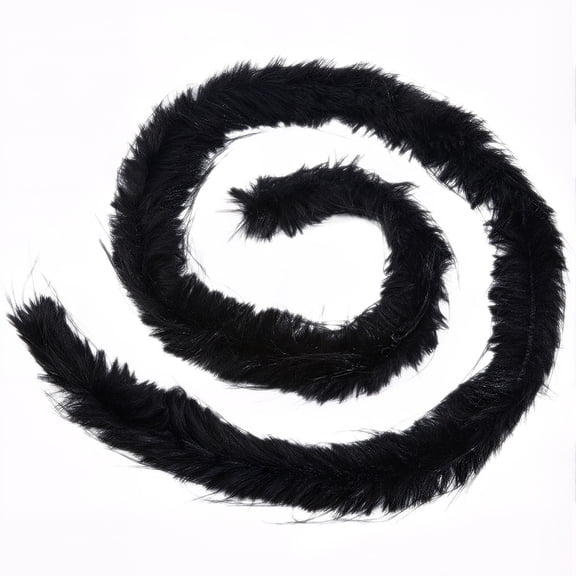 2M Imitation Rex Rabbit Fur Chenille Stick for Making Black 70mm
