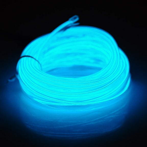 2M LED Neon Strip Lights EL Wire Lights Kit Battery Powered Rope Lights Pack Drivers High Brightness for Cosplay Dress Handcraft Cosplay Party Decoration, Ice Blue