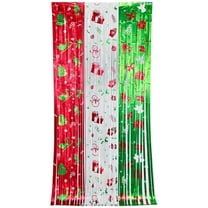 2M Merry Christmas Party Background Christmas Decoration Foil Fringe Curtain Sequin Photo Backdrop Wall Curtain